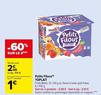 Carrefour Market YOPLAIT petits filous offre