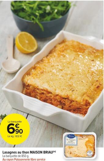 Carrefour Market Maison briau lasagnes au thon offre