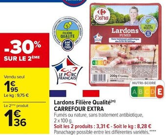 Carrefour Market Carrefour extra lardons filière qualité offre