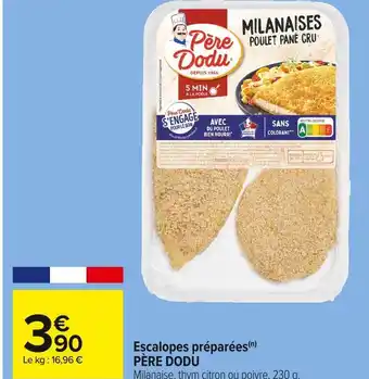 Père dodu escalopes préparées