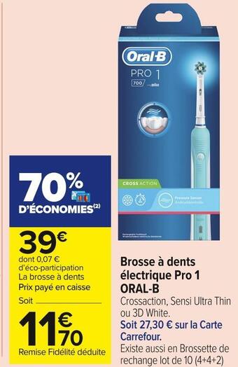 Carrefour Market Oral-b brosse à dents électrique pro 1 offre