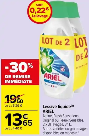 Carrefour Market ARIEL lessive liquide offre