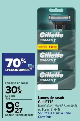 Carrefour Market GILLETTE lames de rasoir offre