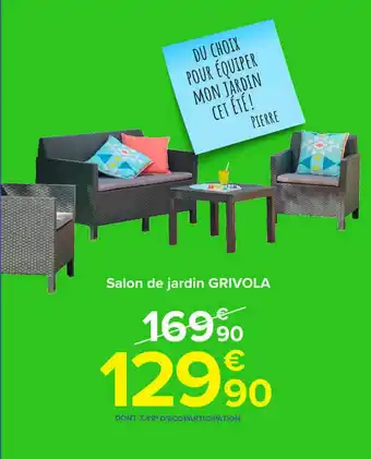 Carrefour Salon De Jardin Grivola offre