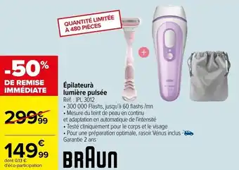 Carrefour Épilateur à lumière pulsée offre