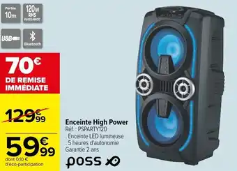 Carrefour Enceinte high power offre