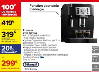 Carrefour Expresso avec broyeur offre