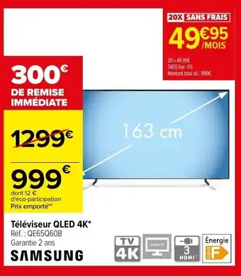 Carrefour SAMSUNG téléviseur QLED 4K offre