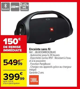 Carrefour JBL enceinte sans fil offre
