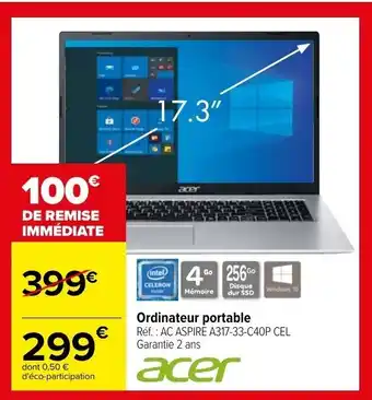 Carrefour ACER ordinateur portable offre