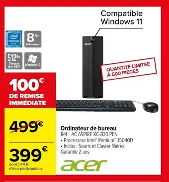 Carrefour ACER ordinateur de bureau offre