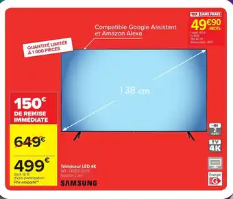 Carrefour SAMSUNG téléviseur LED 4K offre