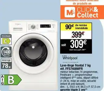 Migros WHIRLPOOL lave-linge frontal 7 kg offre
