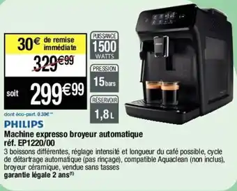 Migros PHILIPS machine expresso broyeur automatique offre