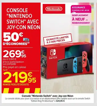 Carrefour Console "nintendo switch" avec joy-con néon offre
