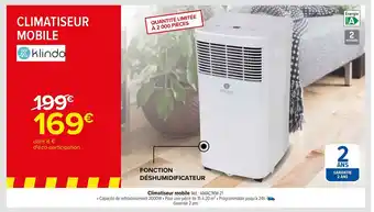 Carrefour KLINDO climatiseur mobile offre