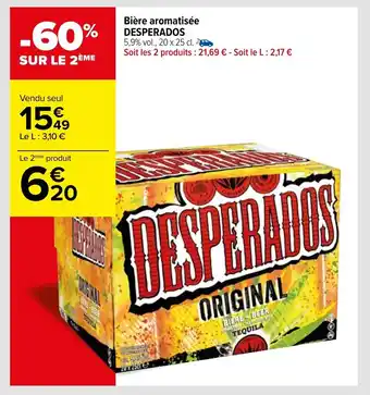 Carrefour DESPERADOS bière aromatisée offre