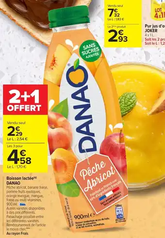 Carrefour DANAO boisson lactée offre