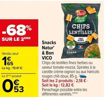 Carrefour VICO snacks natur' & bon offre