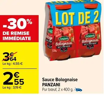Carrefour PANZANI sauce bolognaise offre