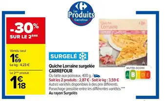 Carrefour CARREFOUR quiche lorraine surgelée offre