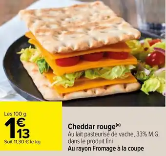 Carrefour Cheddar rouge offre