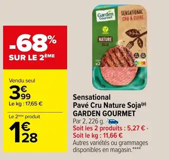 Carrefour GARDEN GOURMET sensational pavé cru nature soja offre