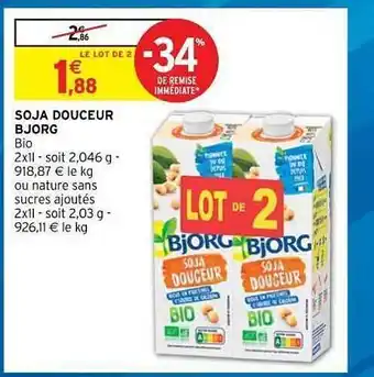 Intermarché Hyper Soja Douceur Bjorg offre