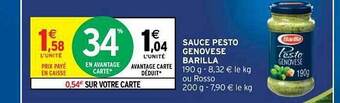 Intermarché Hyper Sauce Pesto Genovese Barilla offre