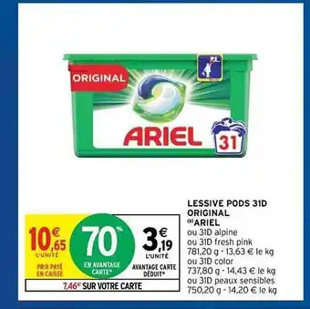 Intermarché Hyper Lessive Pods 31d Original Ariel offre