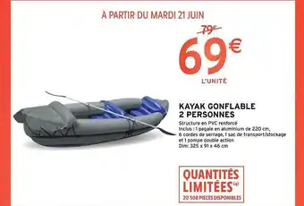 Intermarché Hyper Kayak Gonflable 2 Personnes offre