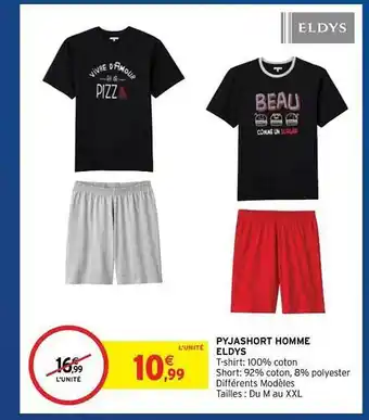 Intermarché Hyper Pyjashort Homme Eldys offre