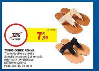 Tongs Corde Femme