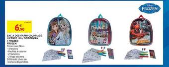 Intermarché Hyper Sac à Dos Garni Coloriage Licence Lol-spiderman-frozen Frozen offre