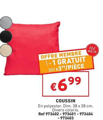 Trafic Coussin offre