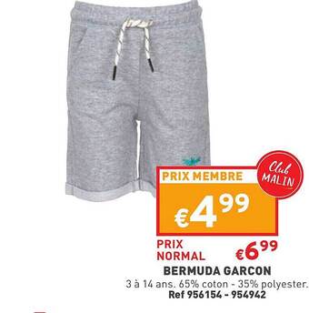Trafic Bermuda Garçon offre