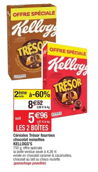 Cora x Carrefour Céréales Trésor fourrées chocolat noisettes offre