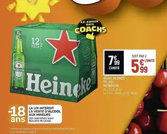Spar Bière Blonde 5% Vol. Heineken offre