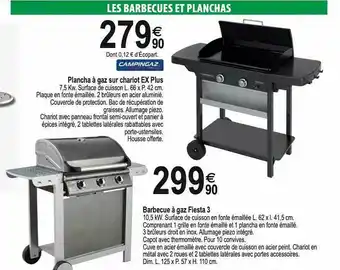Tridôme Plancha à Gaz Sur Chariot Ex Plus Campingaz, Barbecue à Gaz Fiesta 3 Campingaz offre