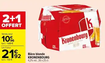 Carrefour KRONENBOURG bière blonde offre