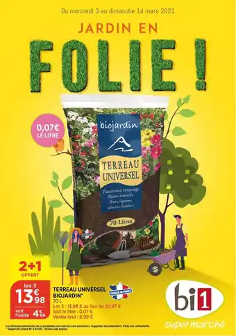 Bi1 Terreau Universel Biojardin offre