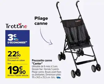 Carrefour Poussette canne "CANTOR" offre