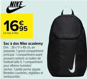 Carrefour Sac à dos nike academy offre