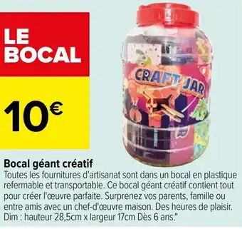 Carrefour Bocal géant créatif offre