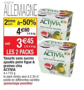 Yaourts sans sucres ajoutés poire figue & graines chia