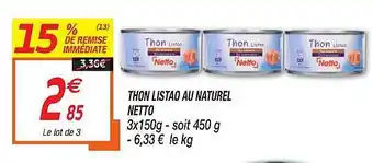 Netto Thon Listao au naturel offre