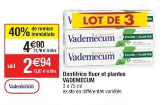 Cora x Carrefour Dentifrice fluor et plantes offre