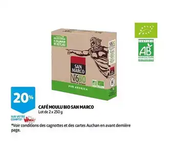 Auchan Café Moulu Bio San Marco offre