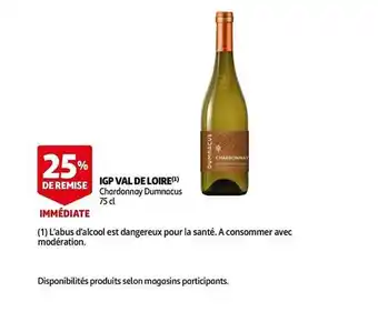 Auchan Igp Val De Loire Chardonnay Dumnacus offre