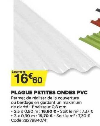 Bricomarché Plaque Petites Ondes Pvc offre